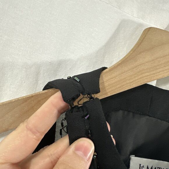 Je Matadi By Sean Mehta Black Embellished Formal Maxi Dress Sheer Womens Size 4 - Picture 10 of 12